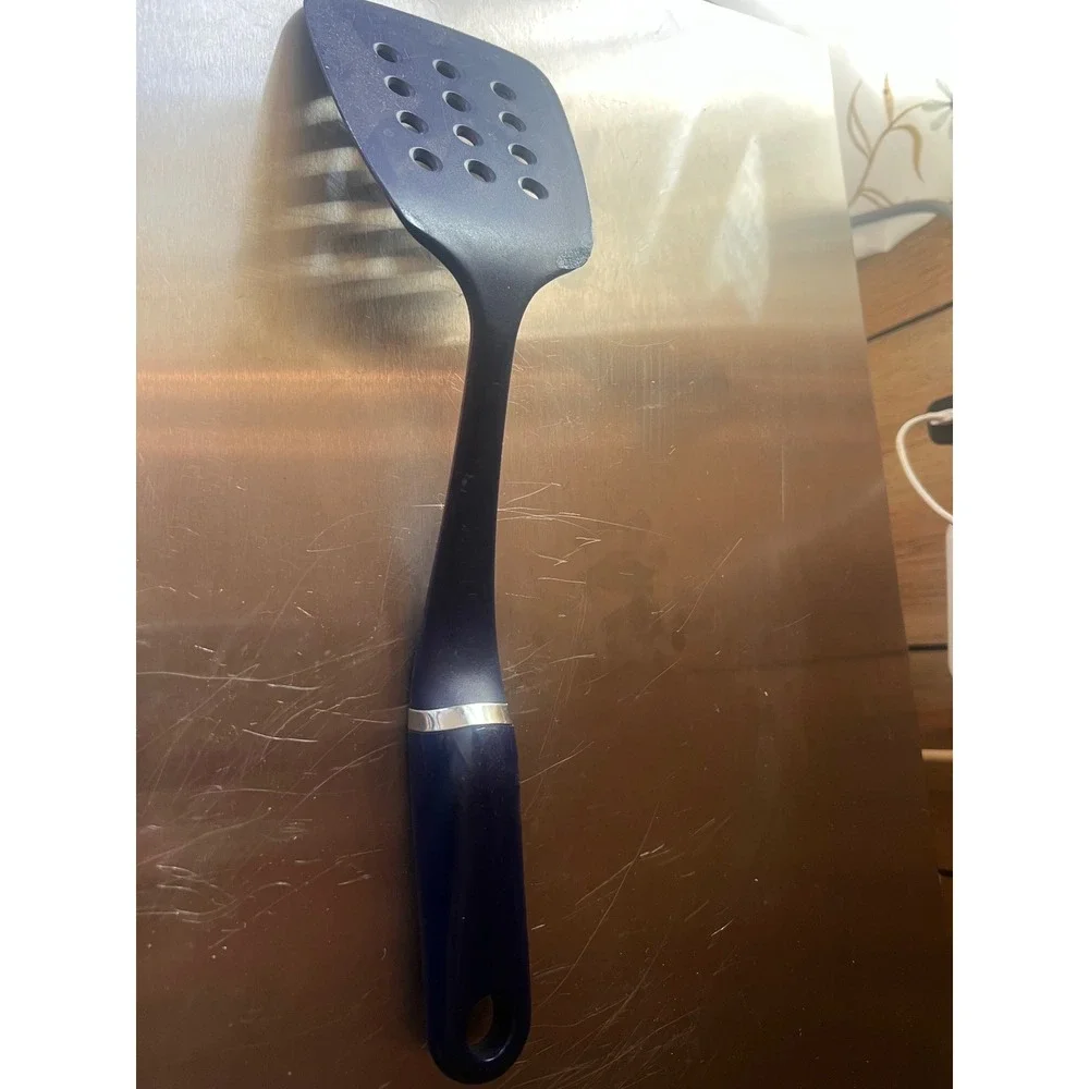 KitchenAid Slotted Turner Spatula Cobalt Blue Nylon Heat Resistant Non-Stick